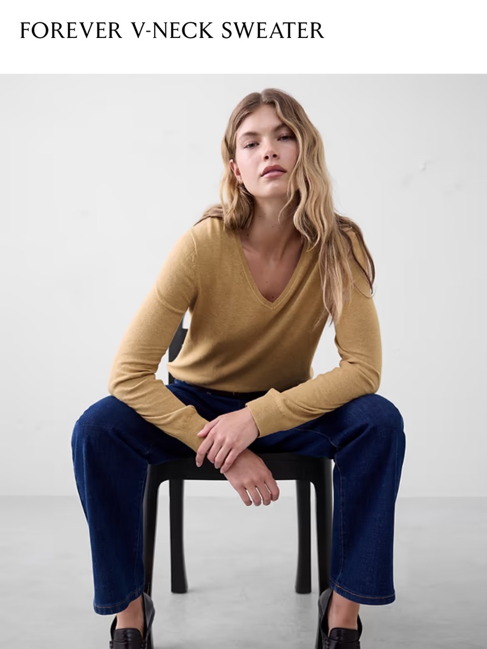 Banana Republic Camel V-Neck Sweater